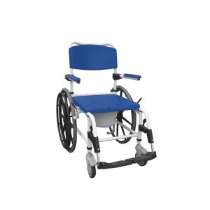 Drive Medical Aluminum Rehab Shower Commode Chair - Supports up to 275 lbs, Pack of 1, NRS185006